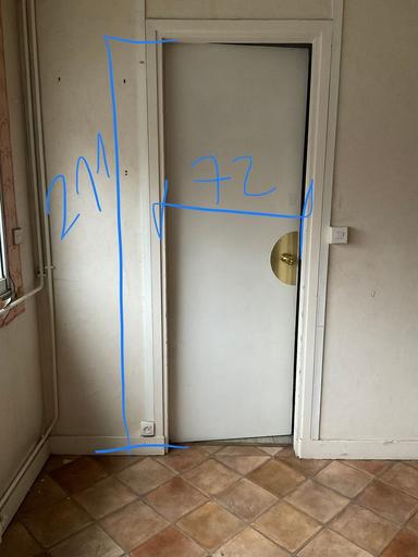 Porte simple vantail L 72
